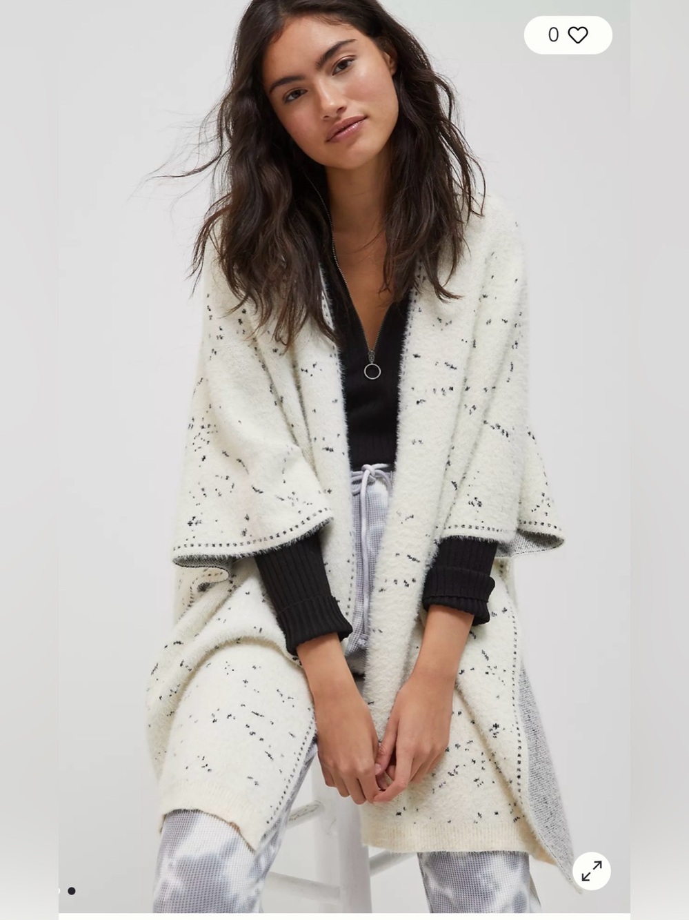 Anthropologie Speckled Eyelash Kimono